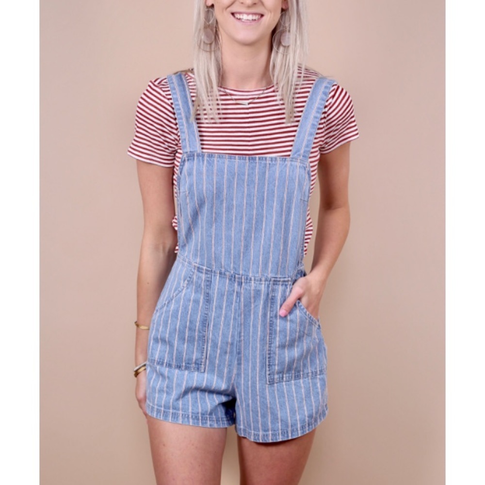 NWT Minkpink Draw the Line Denim Romper